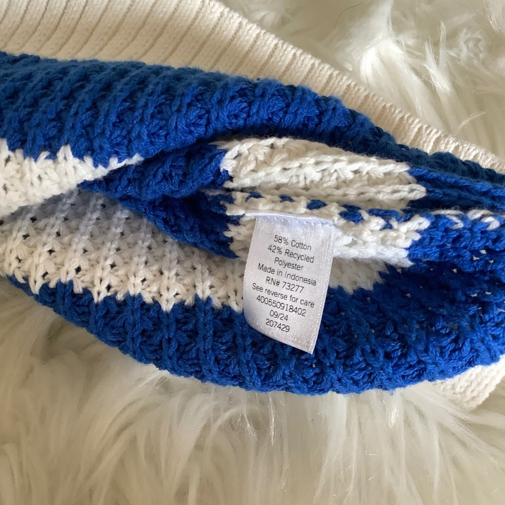 Sonoma Goods For Life Womens 3X Blue White Striped Knit Button Front Cardigan - Picture 11 of 12